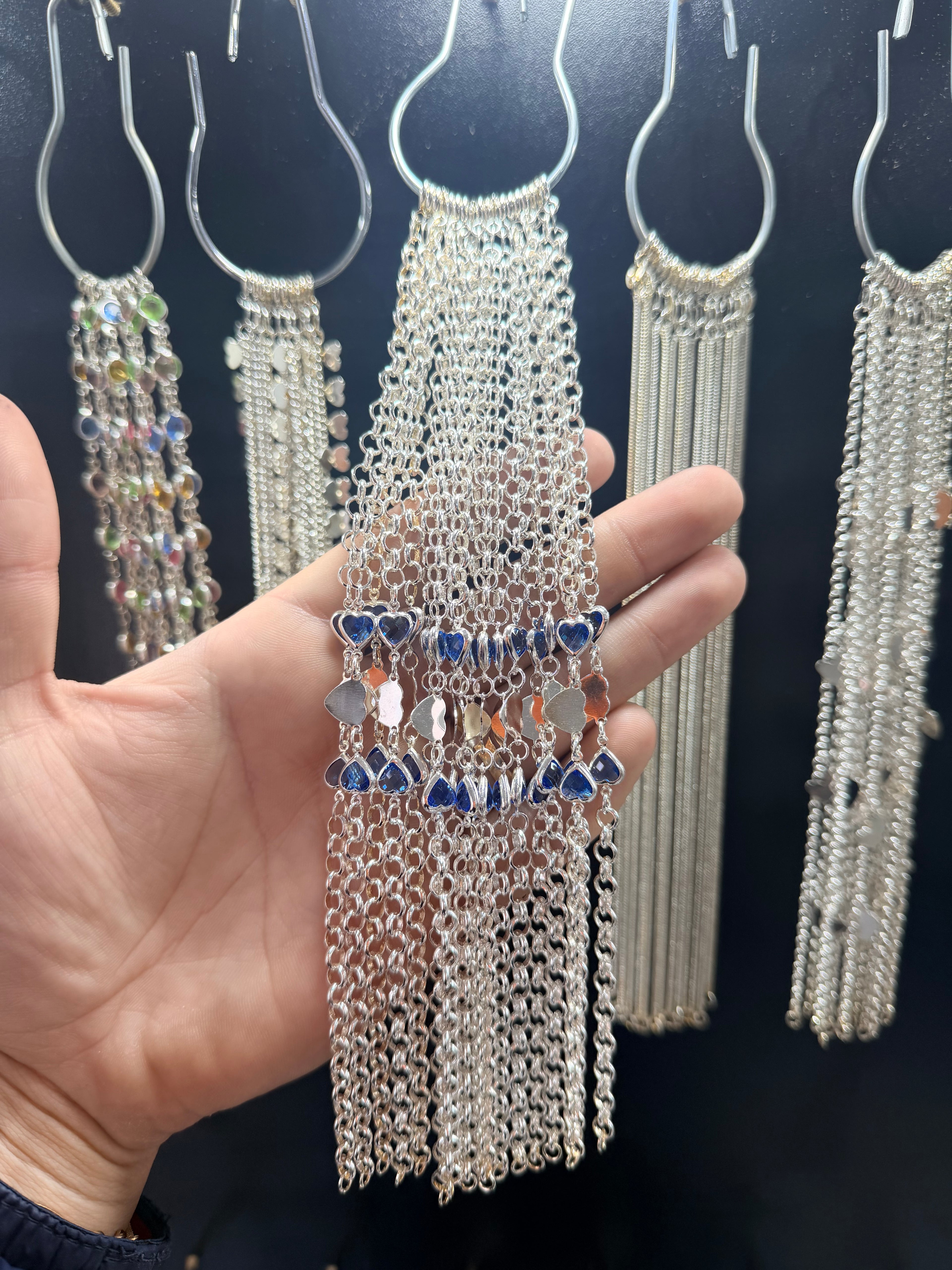 Pulsera gruesa corazon azul