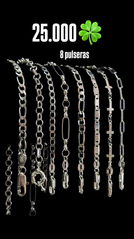 Lote de 8 Pulseras Hombre