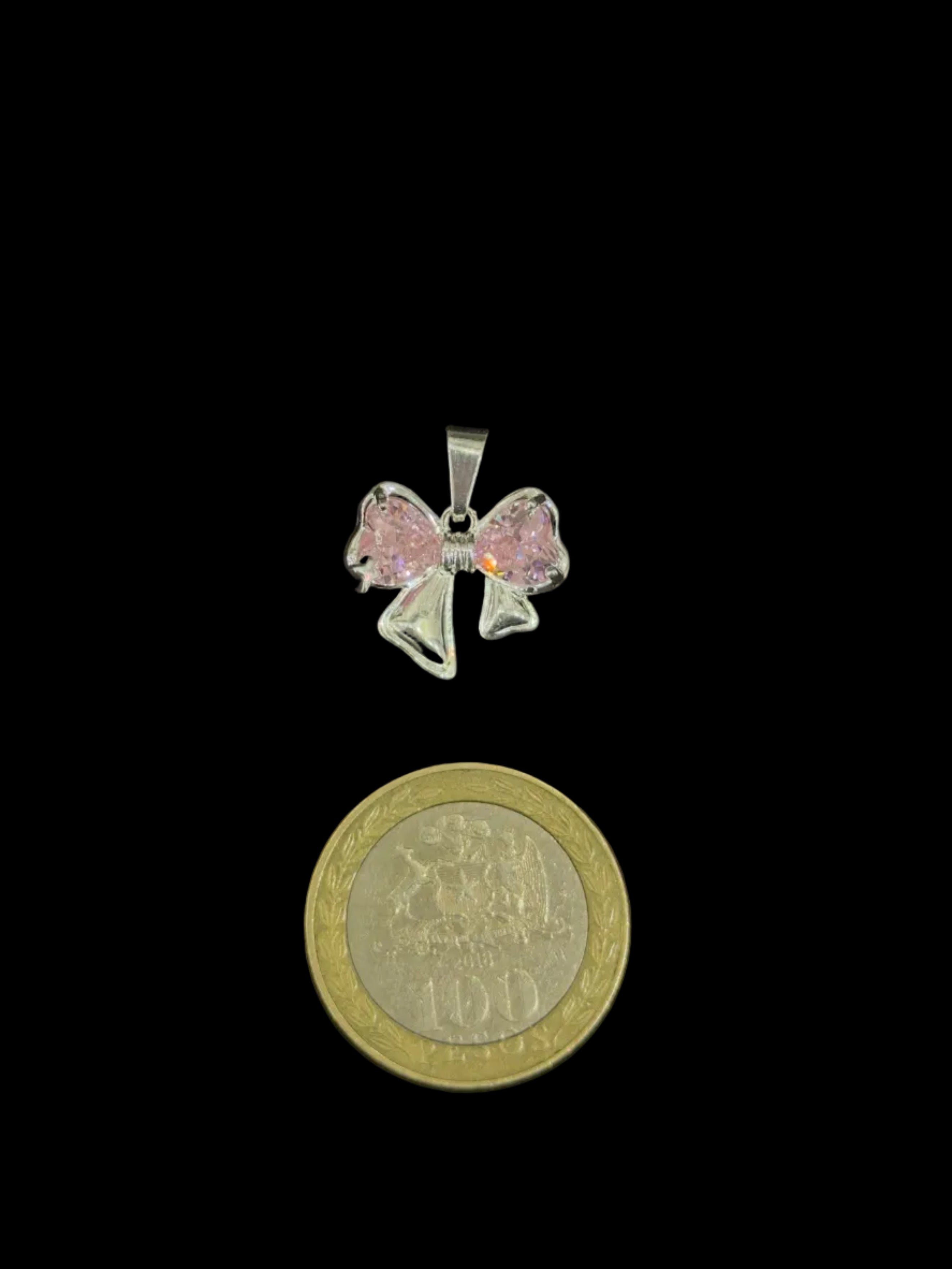 Colgante moñito rosado