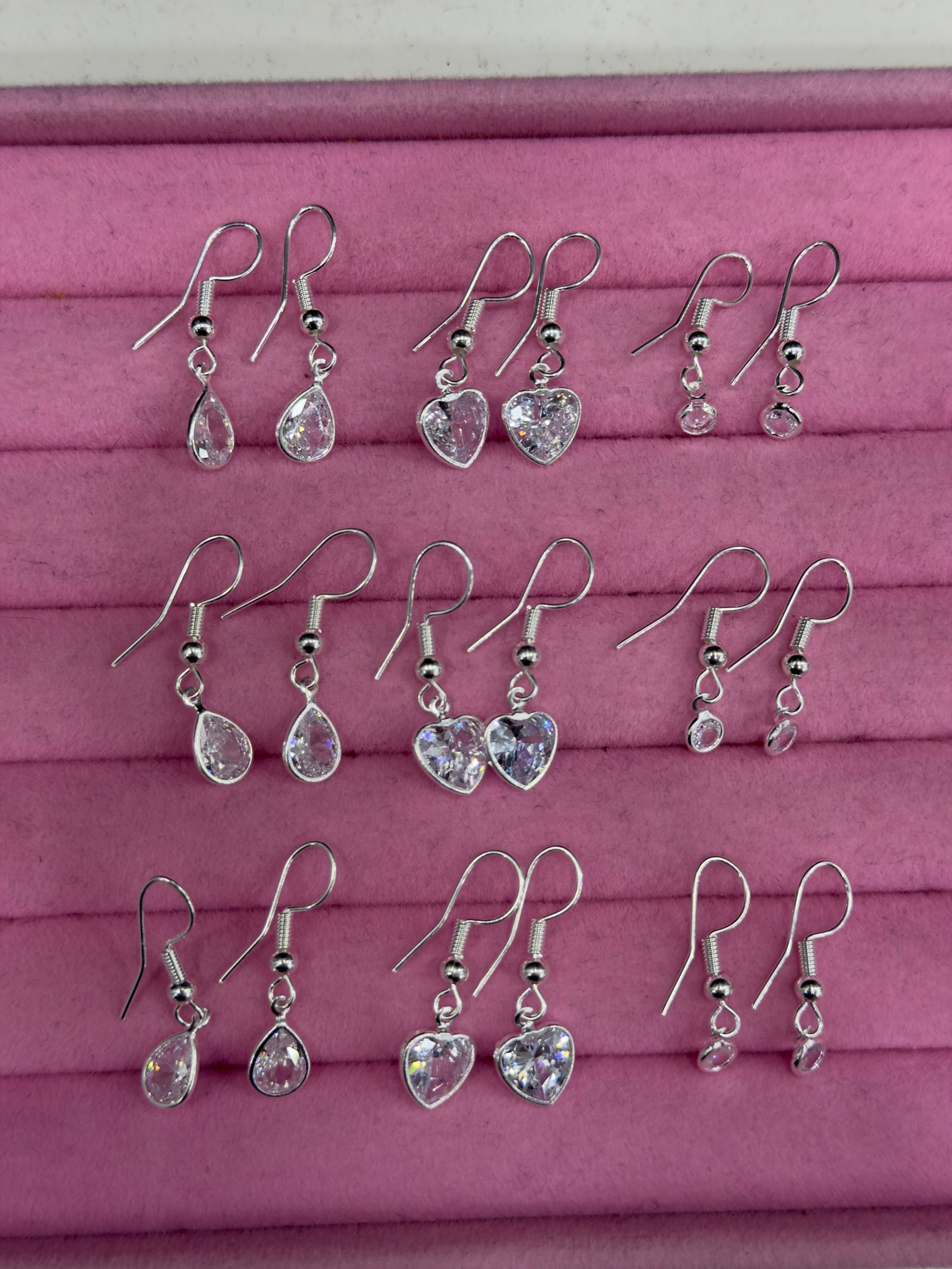 Lote aritos brillantes