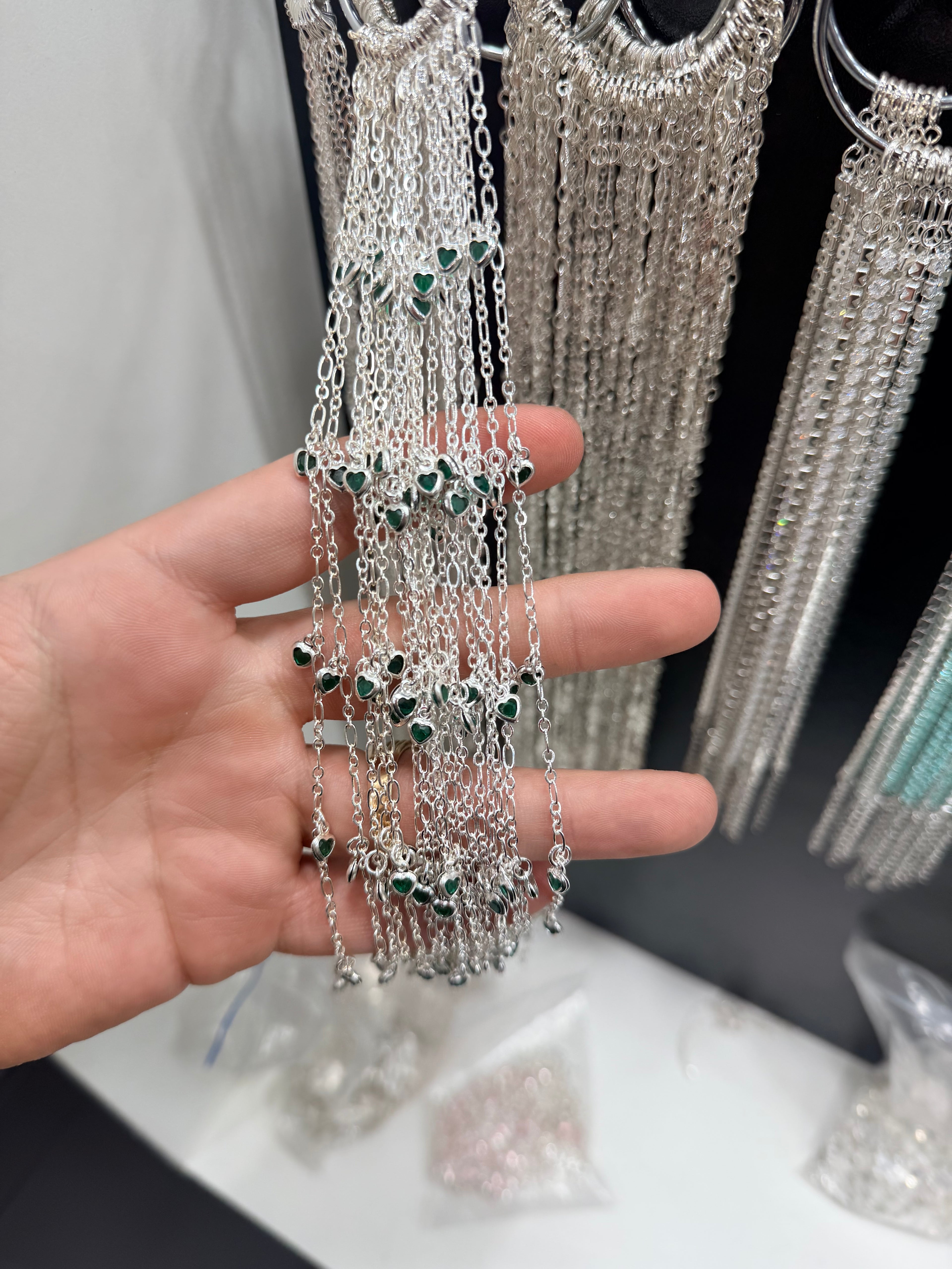 Tobillera Corazones verdes