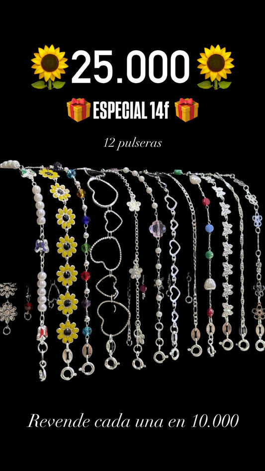 Pack 12 pulseras