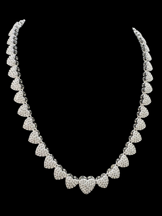 Cadena Corazones microcircon